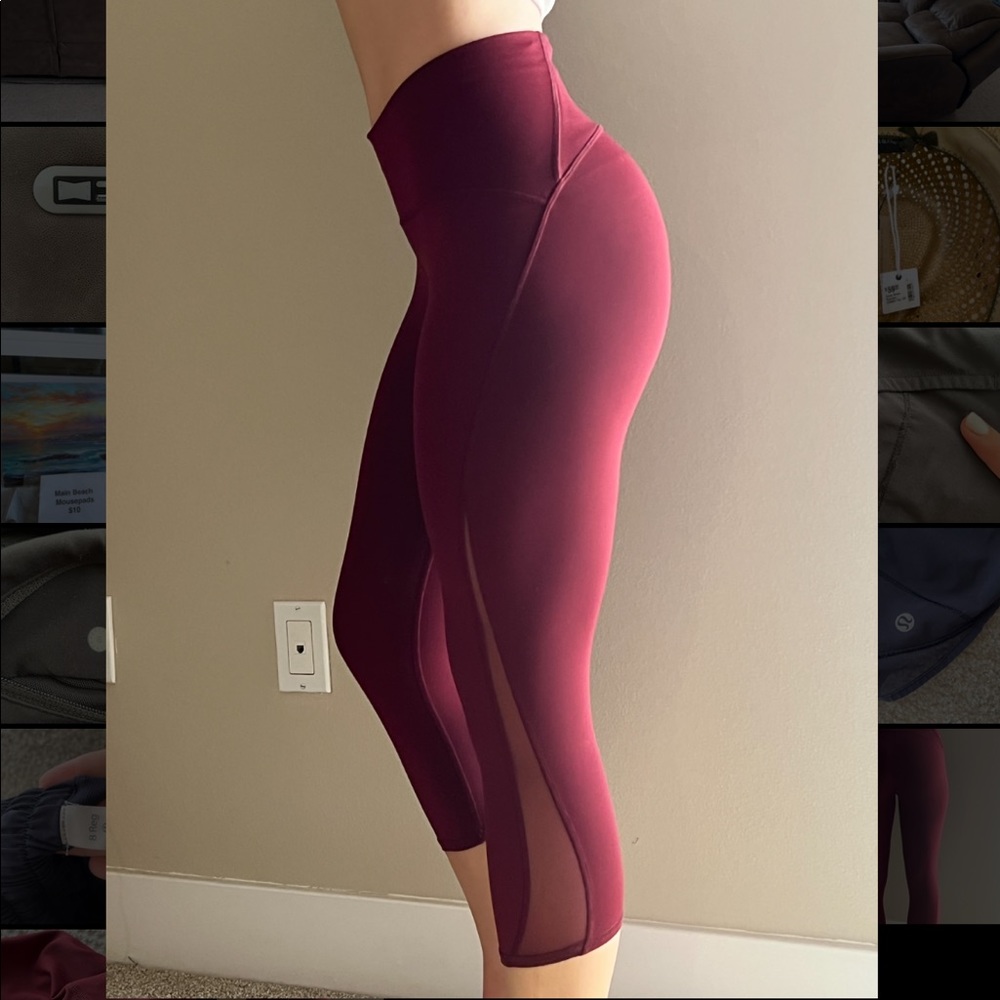 Size 6 dark red Lululemon leggings